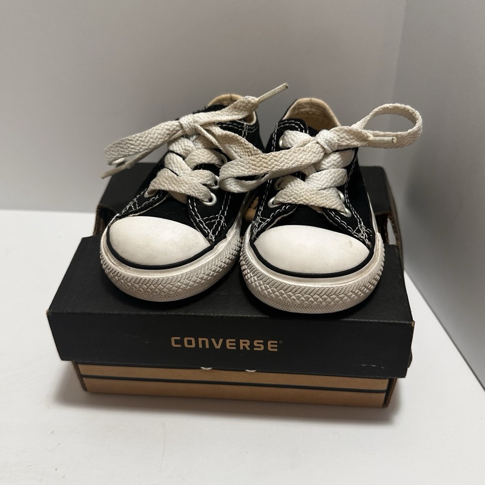 Converse Chuck Taylor‎ All Star Low Top Sneakers Toddler Size 3 Black With Box